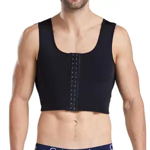 Adam sıkıştırma konfeksiyon Liposuction için sırt desteği Fajas De Hombre dikişsiz yelek kontrol meme Tank Top şekillendirici Shapewear