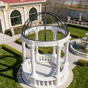 Gazebo <span class=keywords><strong>in</strong></span> Stile Greco con Pilastri <span class=keywords><strong>in</strong></span> Marmo Bianco RELONG, Decorazione da <span class=keywords><strong>Giardino</strong></span> per Esterni <span class=keywords><strong>in</strong></span> Vendita - Product Image 4
