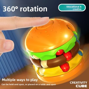 Mainan Edukasi Anak TikTok Viral <span class=keywords><strong>Burger</strong></span> Magic Bean Cube Fries Rotating Ball Plastik Pereda Stres Fidget Spinner - Product Image 3