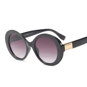 UV400 Good Quality Metal Hinged Trendy Designer Sunglasses Authentic Custom Oval Sunglasses