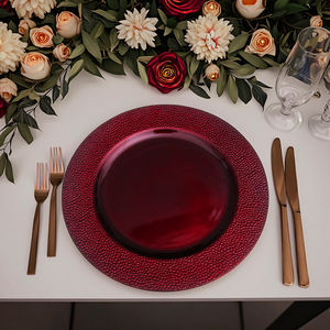 Venta al por mayor de platos de melamina de plástico apilable para restaurante platos rojos de plástico para acampar - Product Image 2