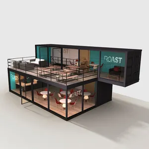 Rumah prefabrikasi Modular portabel prefabrikasi Modern mewah 20 40 kaki kombinasi wadah toko/kafe