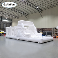 Meilleures offres parcours d'obstacles blanc de qualité commerciale aire de jeux gonflable rebond toboggan fosse à balles location de fête pour enfants