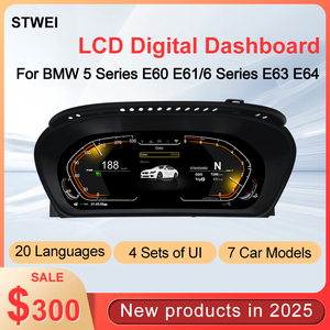 STWEI มาตรวัดความเร็วแบบดิจิตอล LCD ขนาด 12.3 นิ้ว สำหรับ BMW ซีรีส์ 5 E60/E61 และซีรีส์ 1 E63/E64 แบบเสียบใช้งานได้ทันที รองรับระบบ Linux - Product Image 2