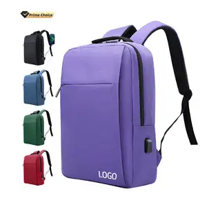 BSCI nylon laptop backpacks school bags travel hiking with usb theft smart laptop bag men laptop computer bags backpack purple