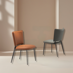 Lu Modern Durable <b>Comfortable</b> Leather Dining <b>Chair</b> with Backrest and Metal Legs for Home or Hotel Furniture - Product Image 4
