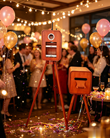 Photomaton portable rétro en bois à prix de gros, durable, étanche, avec impression instantanée, capacité 15 personnes, idéal pour les fêtes