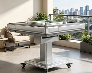 Machine à <span class=keywords><strong>mahjong</strong></span> silencieuse entièrement automatique quatre places, version Singapour 2026, table de <span class=keywords><strong>mahjong</strong></span> pliable pour la maison, gris ciel étoilé - Product Image 4