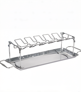 Supporto Reversibile in Acciaio Inossidabile per Arrosto, Griglia per Forno, Inserto Verticale per Arrosto di Tacchino, Pollo, Agnello e Carne - Product Image 3