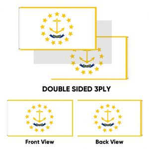 Drapeaux de l'État du Rhode Island en gros, 3x5 pieds, polyester 68D/100D, personnalisation de toutes les nations, expédition rapide, fournisseur fiable, livraison rapide - Product Image 4