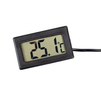 Termómetro digital electrónico integrado para acuario y baño de pies, con sonda impermeable, cable de 1m, DC1.5V, 35.7x16.6mm, LCD