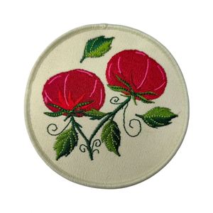 China Factory Custom Round Shape Embroidered Patch School Logo Skull <b>Embroidery</b> Patch - Product Image 1
