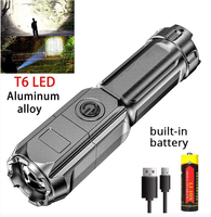Lampe torche zoom rétractable pour le camping, haute puissance, lampe de poche, lanterne de pêche, lampe torche LED rechargeable