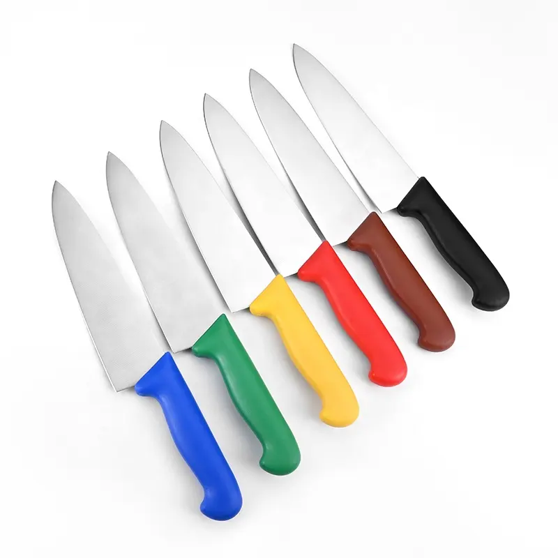 Güzel plastik saplı fabrika doğrudan tedarikçi paslanmaz çelik mutfak şef bıçağı kasap bıçağı