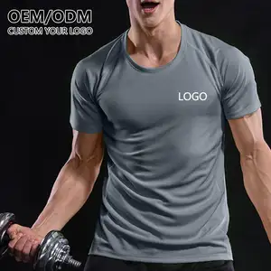 OEM camiseta Diseño personalizado su propio logotipo camiseta deportes correr rápido camiseta poliéster Transpirable para hombre fitness gimnasio camisetas