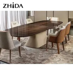 Zhida maßge schneiderte nordische Stil moderne Hotel möbel Restaurant Stuhl Villa Esszimmer Massivholz Bein Leder Esszimmers tuhl