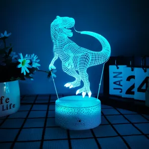 Lampe de table tactile décoration optique lumière d'illusion optique 7 couleurs avec télécommande USB veilleuse 3D acrylique conçue sur mesure