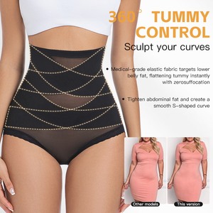 Culotte gainante taille haute pour <span class=keywords><strong>femme</strong></span> avec dentelle, bretelles croisées, effet ventre plat et rehausseur de fesses, en maille amincissante - Product Image 3