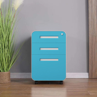 Meuble de rangement mobile à 3 tiroirs verrouillables avec roulettes en acier pour bureau et maison – Achat en gros