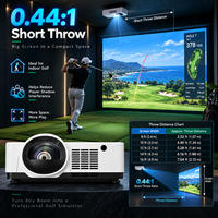 Projecteur de simulateur de golf professionnel 6500 lumens 3LCD Laser WUXGA à courte focale pour le golf commercial en salle