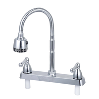 Antirouille 8 "pouces en plastique ABS robinet de cuisine finition polie double poignées 2 fonctions robinet d'eau avec tuyau flexible
