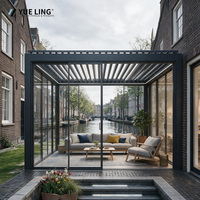Pergola à toit à lames orientables en aluminium, taille personnalisable, pour entrepreneurs en travaux, patio arrière, isolation thermique, ombrage