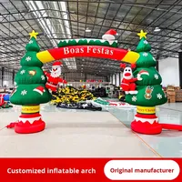 Arco Inflable Navideño Transfronterizo de Santa Claus, Modelo Inflable Multicolor Verde/Rojo/Blanco para Empresas