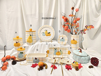 Nouvel ensemble de vaisselle en porcelaine pour la récolte d'automne, assiettes et bols pour la table de Thanksgiving