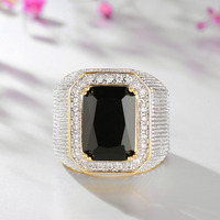 Bague en zircon Sugar Cube pour homme, luxe haut de gamme, style hip-hop carré, bijoux haut de gamme style INS