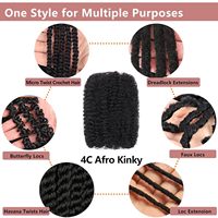 Extensions de cheveux au crochet en vrac 4C Afro Kinky-Curly, peuvent être permanentées, 1 paquet de 50 grammes/30 grammes, bruts