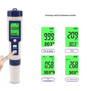 Factory Direct Supply Neutral <strong>OEM</strong> Five-In-One Water Quality Testing Pen TDS/<strong>PH</strong>/EC/Temperature Multifunctional Salinity <strong>Meter</strong> - Product Image 3