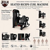 Machine à curls des biceps assis avec poignées indépendantes pour l'entraînement de force en salle de sport commerciale