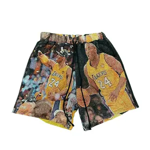 High Quality Tapestry Woven Shorts Custom Logo Womens Blankets Shorts For Men