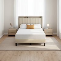 Matelas en mousse à mémoire de forme Mengruo de 8 pouces, taille standard, 3 couches de mousse, tissu en polyester, parfum thé vert, fermeté moyenne, sans fibre de verre