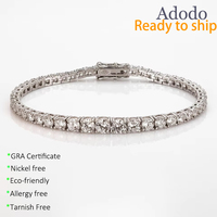 Bracelet tennis unisexe en argent sterling S925 avec diamants dégradés et moissanite, accessoires de mode personnalisés OEM pour usine