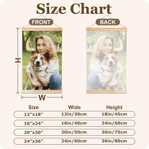 Cintre de cadre d'affiche en bois personnalisé, art mural personnalisable Photos texte Logo toile oeuvre salon chambre suspendu manche en bois - Product Image 3