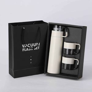 Vacuum Flask Set Stainless Steel <b>Double</b> <b>Wall</b> Insulated With Gift <b>Box</b> and Paper Bag Minimalist Design for Business Gifts - Product Image 4