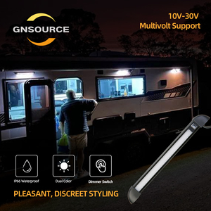הכי חדש 10-30V שחור מתג RV LED סוכך מרפסת אור לבן/אמבר Waterproof קרוון פנים קיר חיצוני אור בר - Product Image 1