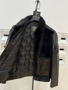 Nueva Chaqueta <span class=keywords><strong>de</strong></span> <span class=keywords><strong>Hombre</strong></span> Vintage <span class=keywords><strong>de</strong></span> Plumón <span class=keywords><strong>de</strong></span> Ganso y Piel <span class=keywords><strong>de</strong></span> Oveja, Chaqueta Corta <span class=keywords><strong>de</strong></span> Cuero Genuino con Cuello Cuadrado y Detalles <span class=keywords><strong>de</strong></span> Piel <span class=keywords><strong>de</strong></span> Visón - Product Image 3