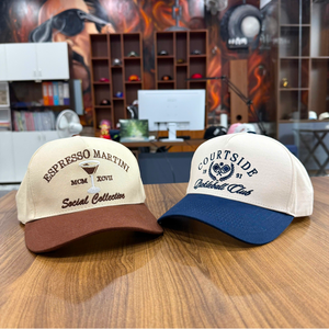 Casquette de baseball bicolore pour homme, personnalisable avec logo brodé, 100 % coton, 5 panneaux, haute qualité, OEM ODM, style sport et mode - Product Image 2