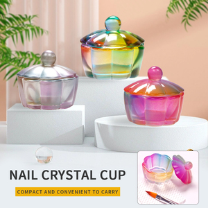 Herramienta para Decoración de Uñas, Copa de Cristal Iridiscente en Forma de Pétalo con Tapa para Esmalte de Gel y Acrílicos - Product Image 2
