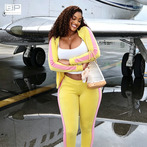 <span class=keywords><strong>Tuta</strong></span> da <span class=keywords><strong>Donna</strong></span> Y2K in Velluto con Zip e Cappuccio, Set 2 Pezzi, Pantaloni Jogger a Righe <span class=keywords><strong>Rosa</strong></span> con Coulisse, Abbigliamento Loungewear per Donne - Product Image 2