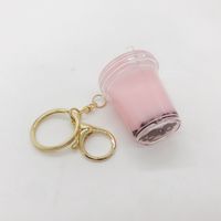 Porte-clés personnalisé en acrylique avec thé au lait boba liquide flottant, disponible en deux couleurs, cadeau souvenir promotionnel