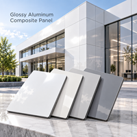 Panneau composite en aluminium brillant de 3 mm sur mesure, revêtement FEVE blanc nacré pour revêtement mural extérieur