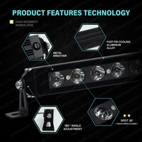 Barre lumineuse LED à une seule rangée de 8 pouces, 36W, 1440LM, ultra-mince, pour Jeep Wrangler, Toyota Tacoma, Hilux, montage sur pare-chocs ou grille