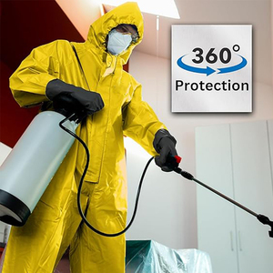 CE 인증 방수 방화 방지 정전기 방지 산업용 일회용 SMS 1 회 사용 안전 전체 후드 부트 레벨 C - Product Image 5