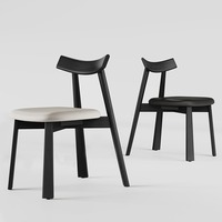 Chaise de salle à manger en bois et cuir PU de style nordique avec dossier pour restaurant, café, maison, cave à vin
