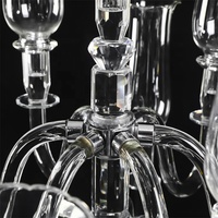 Magnifique candélabre à 13 bras en cristal transparent, idéal pour mariage, Saint-Valentin, Noël, décoration de table avec lustre