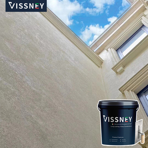 Revêtement liquide Vissney effet pierre acrylique, couleur granit, imperméable et ignifuge, application par pulvérisation pour murs de jardin, haute performance - Product Image 2
