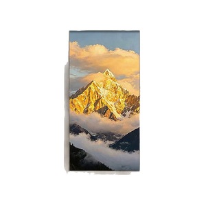 Landscape <b>Painting</b> Mountain River Scene Metal <b>Frame</b> 3D Visual Effect Hand Drawn Oil Art <b>For</b> Entrance Hall Living Room Corridor - Product Image 5